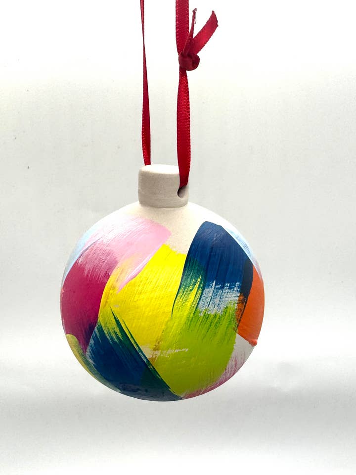 Joyful Colors – Hand-Painted Holiday Ornament for wholesale by Heather Eck Artist LLC