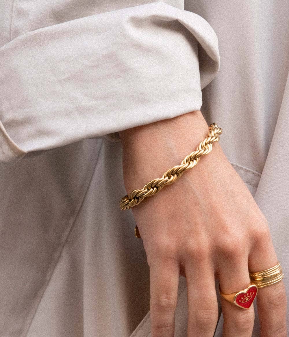 Caprice Paris – wholesale Länkar och kedjearmband – Monica guldvriden kedjearmband | Handgjort i Frankrike1