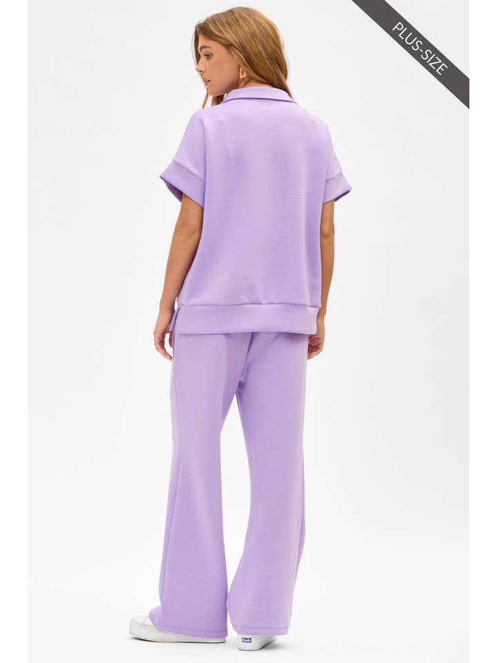 Dear Scarlett - Wholesale Lounge Set - Women's - PLUS SIZE Quarter Zip + Pants Modal Set TRVSET-CATALINAP5