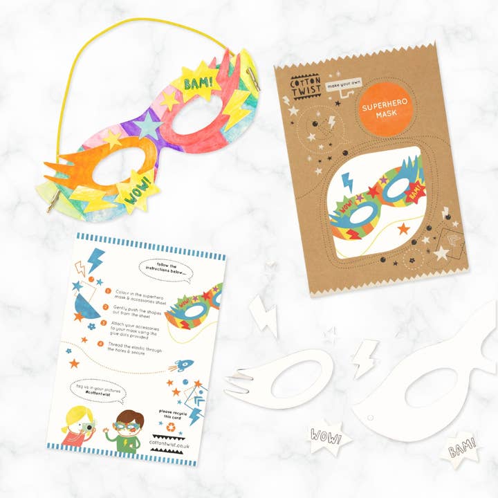 Cotton Twist - Wholesale DIY Craft Kit - Kids - Make Your Own Superhero Mask