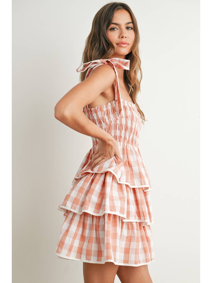 BUTTERMELON - Wholesale Dress - Women's - Tie Strap Tiered Dress - BMD7714