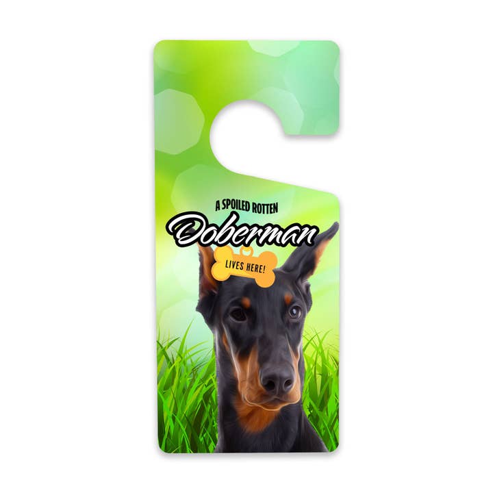 Doberman Door Hanger for wholesale by Real Cool Stickers & Stuff
