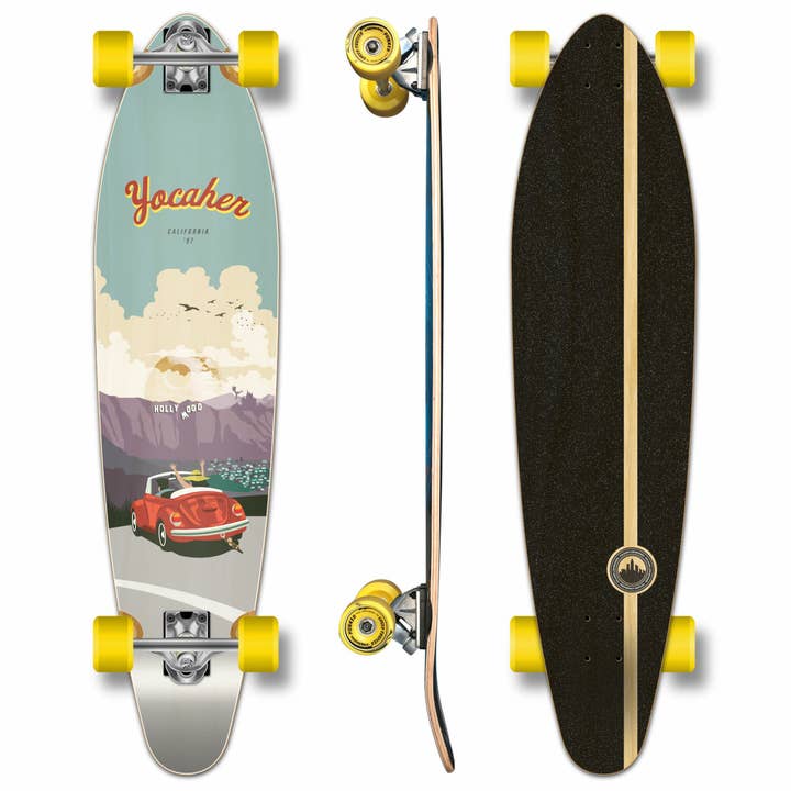 Yocaher Kicktail Komplette Longboard-VW Käfer Serie-Red für den Großhandel von Yocaher Skateboards