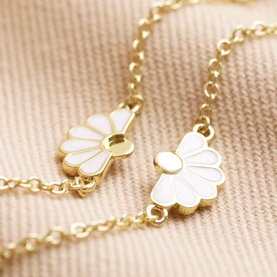 Lisa Angel - Wholesale Charm/Dangle Bracelet - Mother & Child Set of 2 Flower Bracelets in Gold1