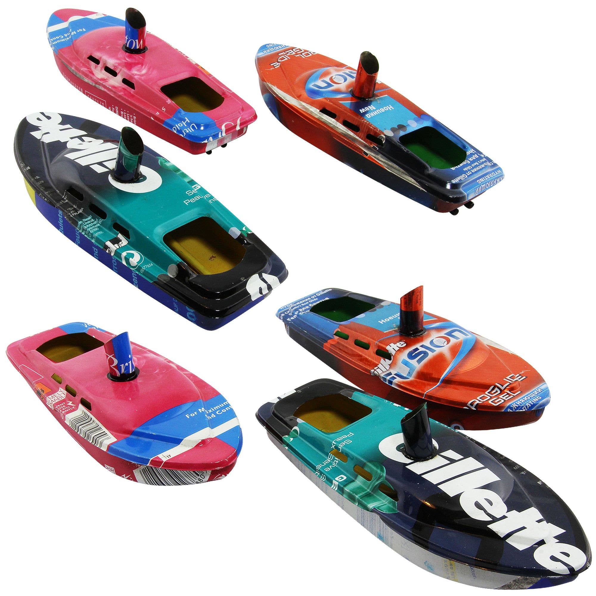 Tribal Trade GmbH - Wholesale Classic Toy - Kids - Tin Toy Boat Recycle Candle Boat Pop Pop Knatterboat1