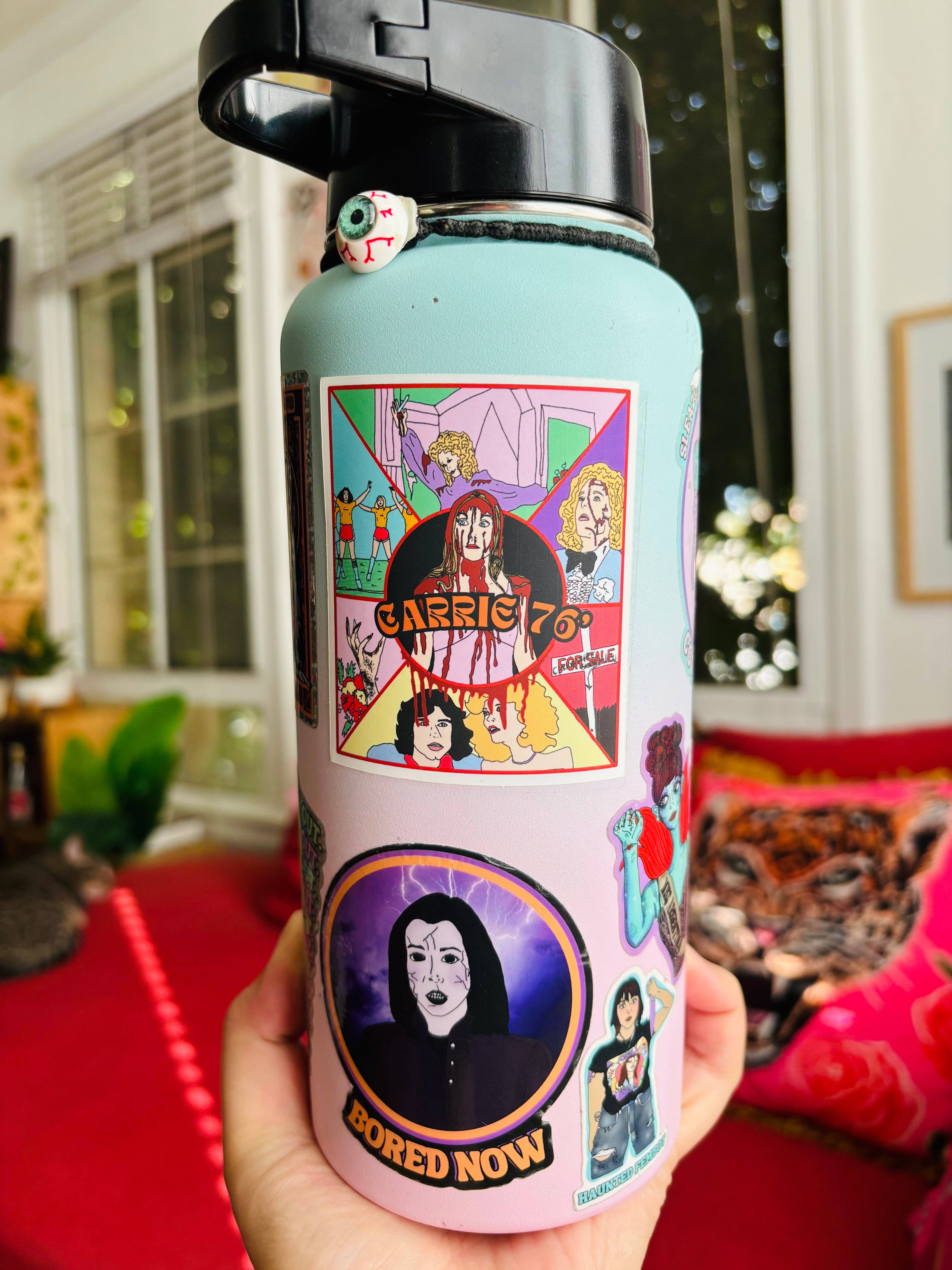 Haunted Fembot - Wholesale Sticker - Dark Willow "Bored Now" Water Bottle Sticker1