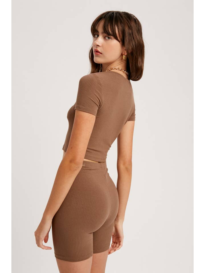 Listicle - Wholesale Lounge Set - Women's - Relax Ribbed Biker Lounge Set27