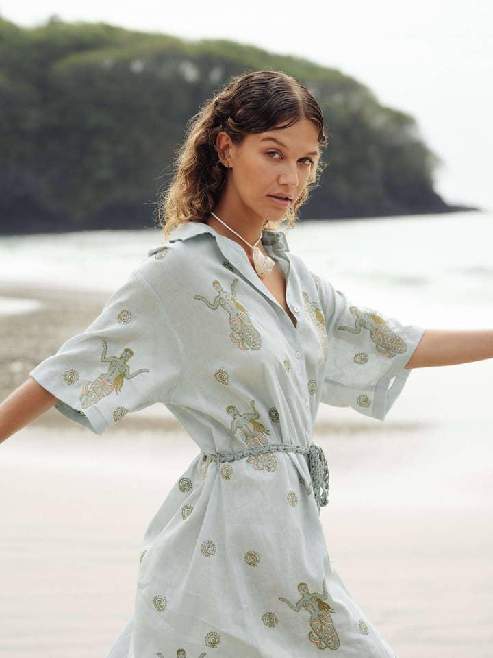 Ocean Muse Beach Kaftan Kjole for engroshandel hos Isla Sol
