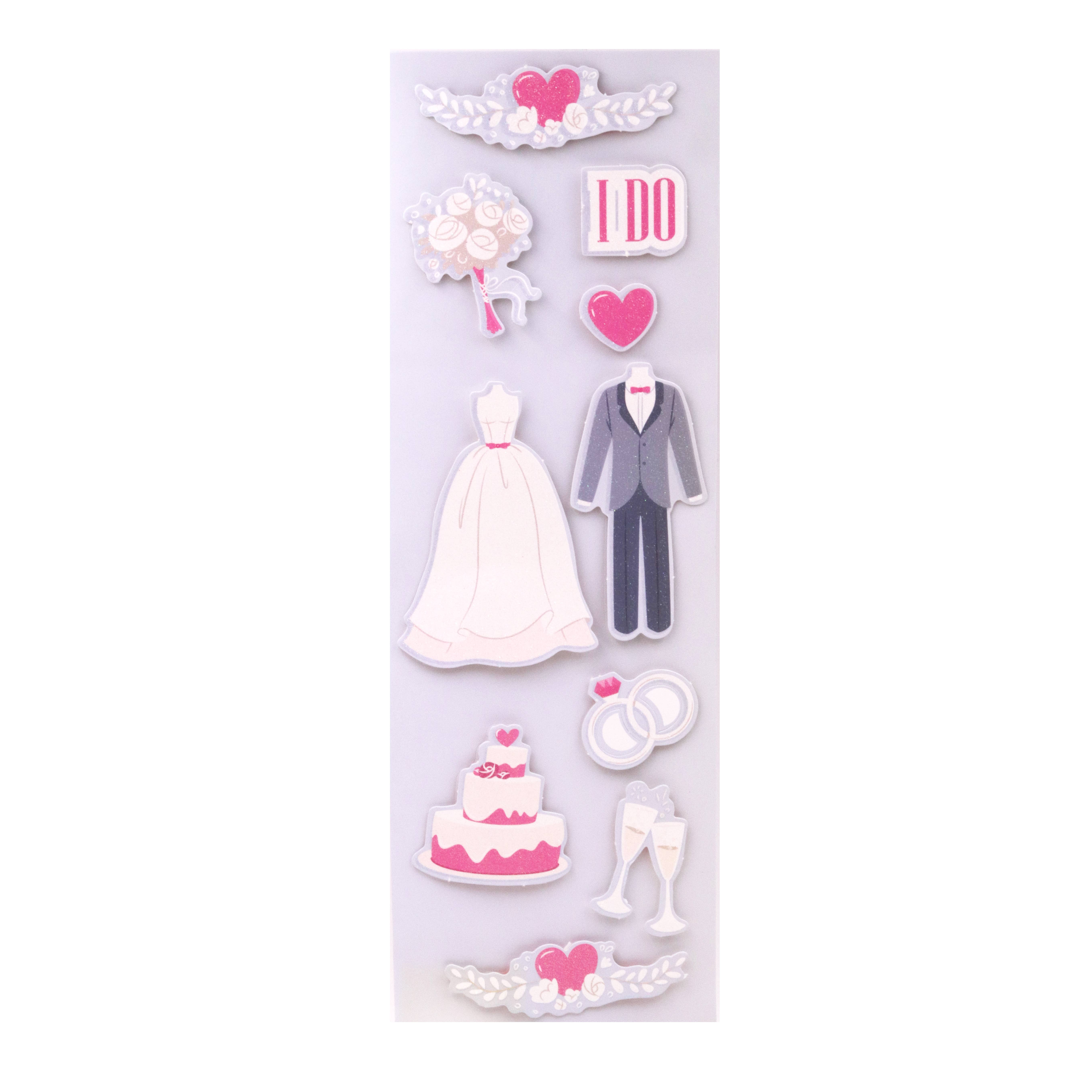 Angels Craft - Wholesale Sticker - Fancy 3D Stickers - Wedding "I Do", 1 sheet0