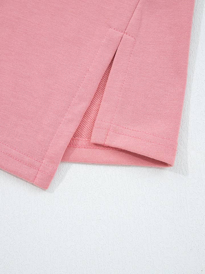 Peach Blossom Floral Applique Baggy Pullover Sweatshirt for wholesale on Faire3