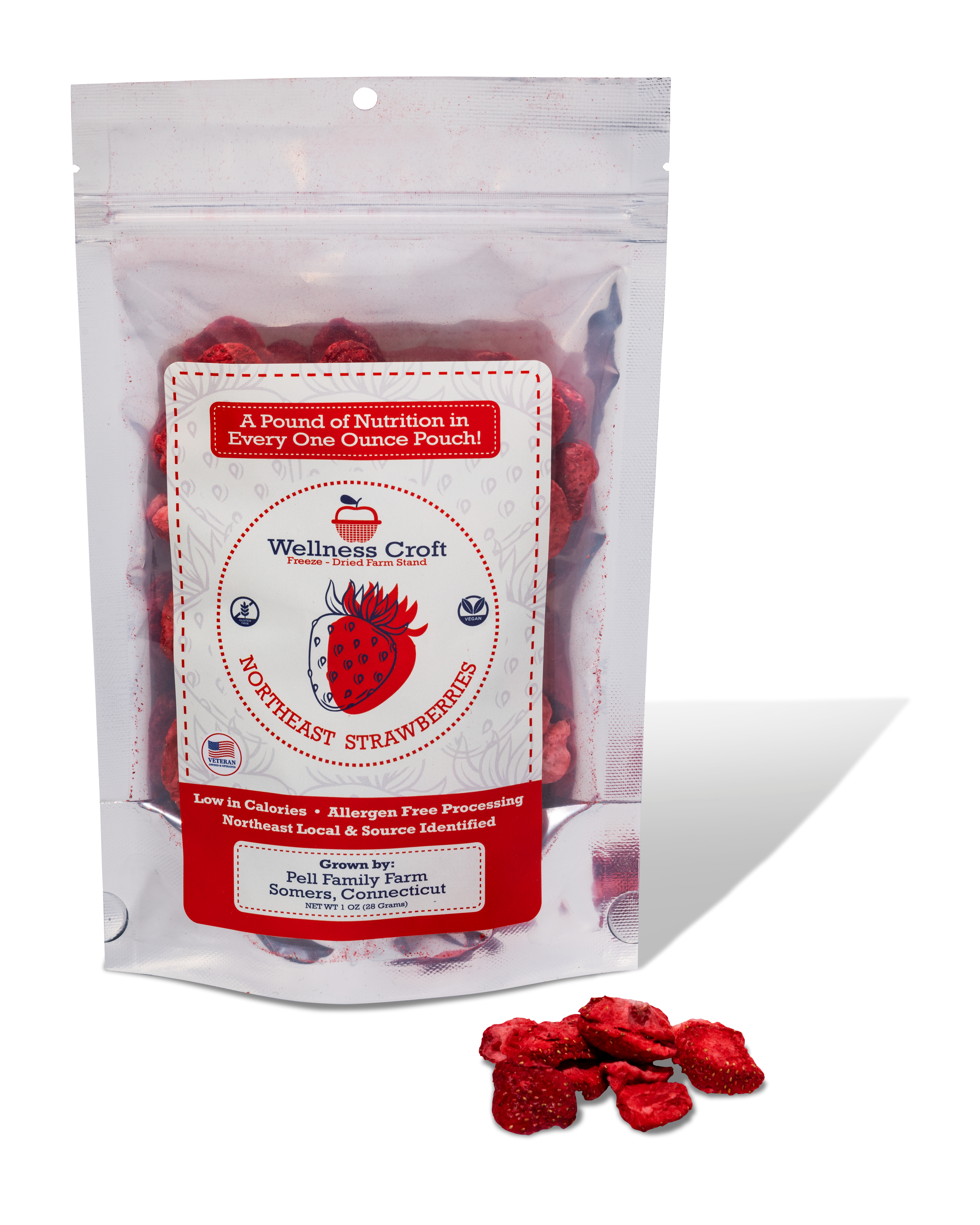 Wellness Croft - Wholesale Dried/Dehydrated Fruit - Northeast Sourced Strawberry Pouch1