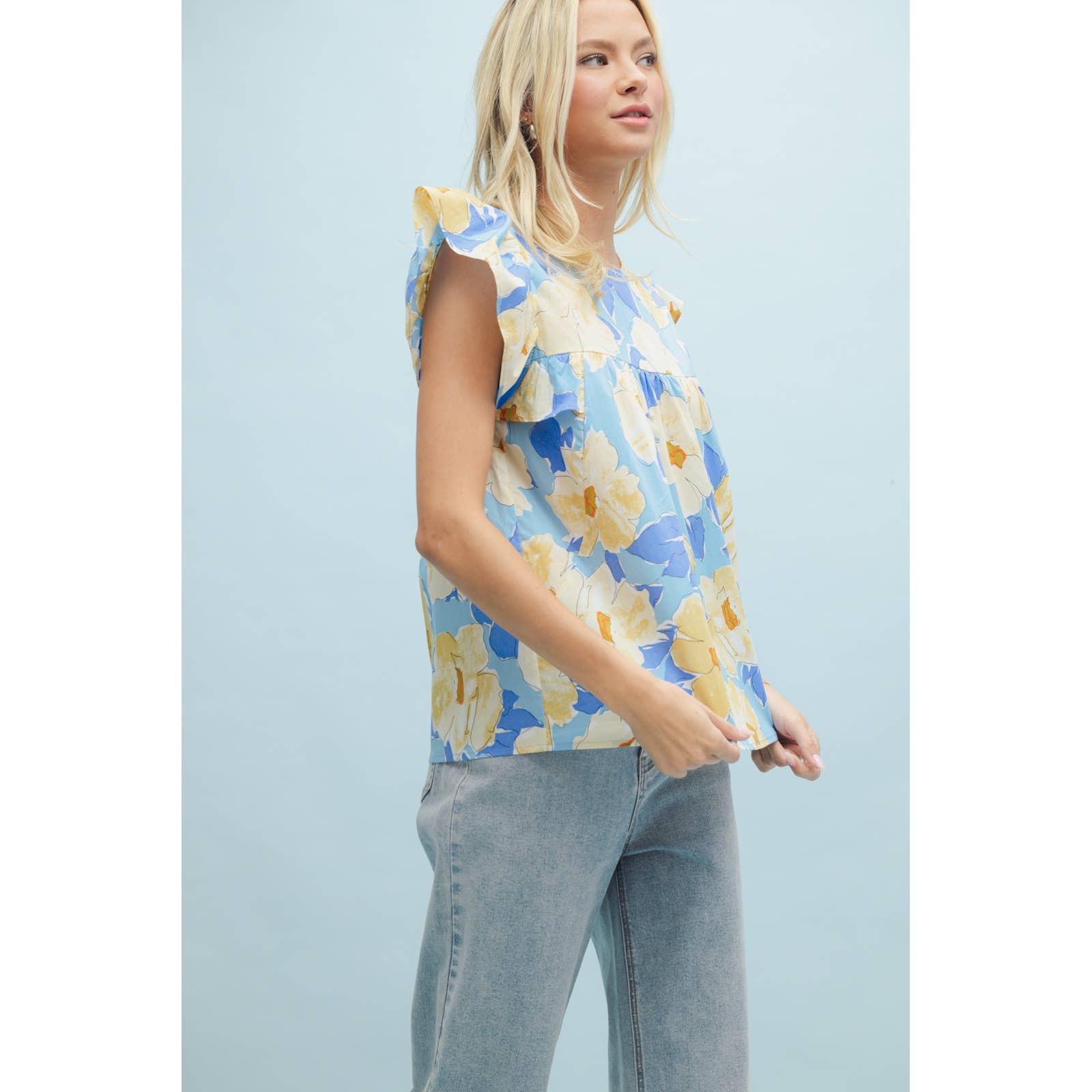 Wishlist Apparel – Großhandel Bluse – Damen – AQUARELLBLUSE MIT BLUMENMUSTER/WL25-100982