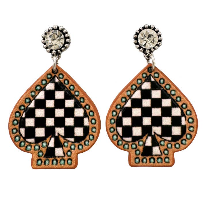 Läderrutiga pokerspaderörhängen för wholesale av Lunar Deer