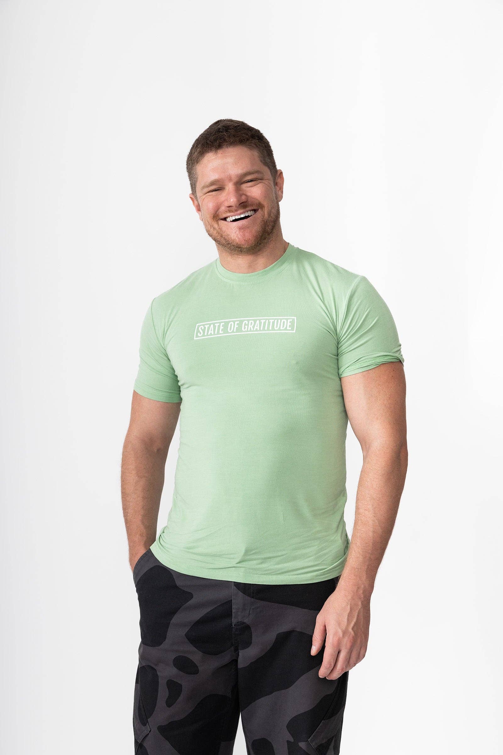 State of Gratitude – wholesale Screen printed t-shirt – Men′s – The Bamboo Tee (Washed/Dyed)14