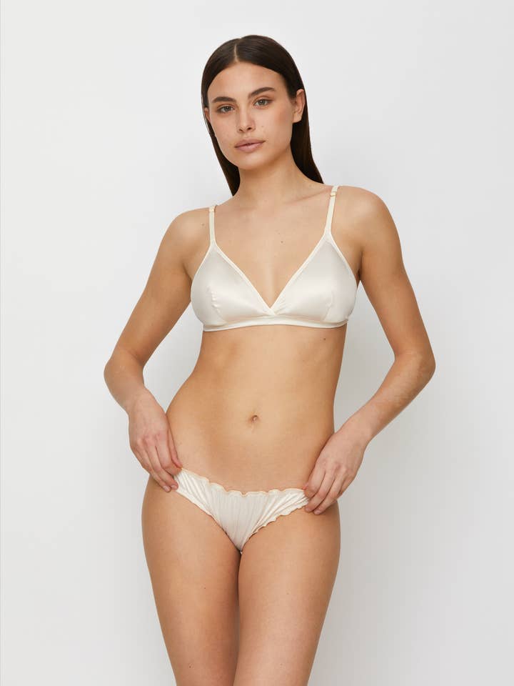 Lover - Culotte en ivoire satiné pour la vente par Chitè Milano