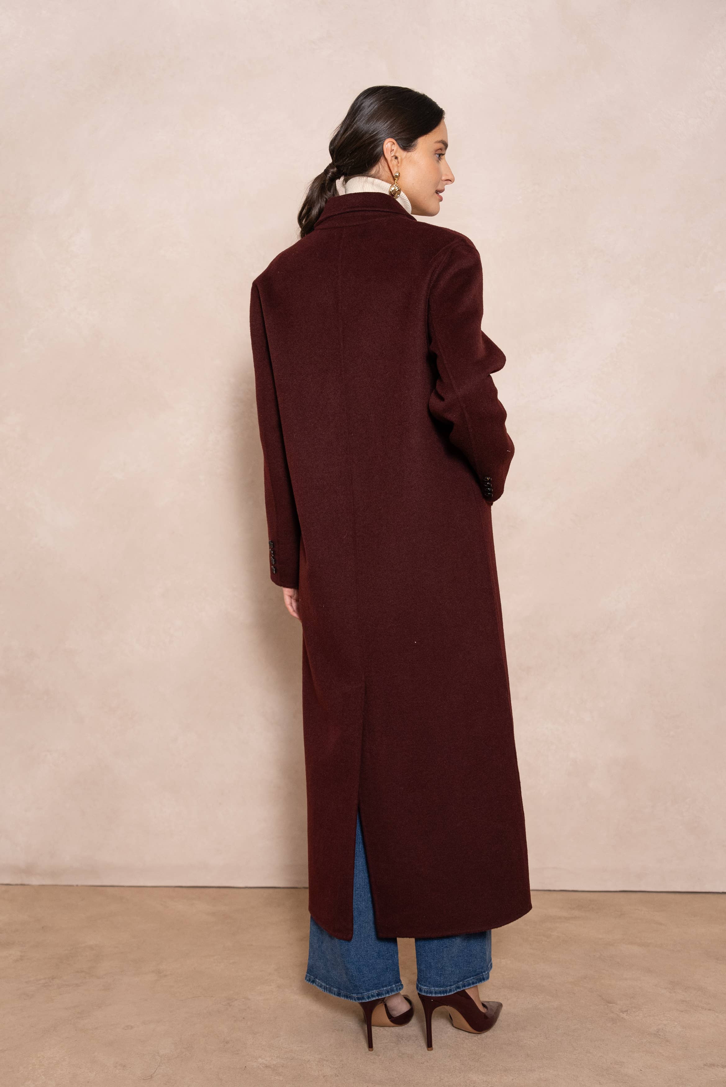 Attentif Paris – Großhandel Mantel - Damen – Extra langer, handgenähter Oversize-Mantel aus Wollmischung50