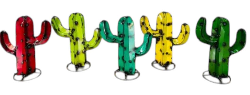 Rustic Farm - Wholesale Decorative tabletop object - 12" Arizona Cactus - Asstd. Colors - E-4