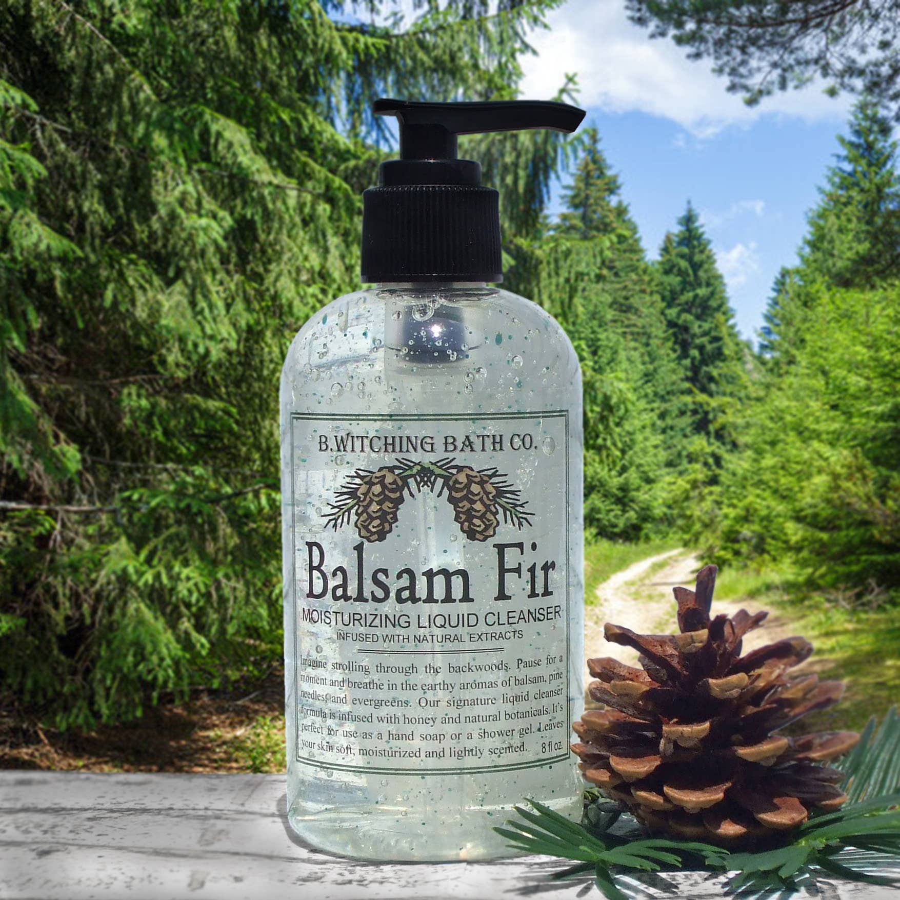 B. Witching Bath Co. - Wholesale Body Wash/Shower Gel - Balsam Fir Holiday Liquid Soap 8oz6