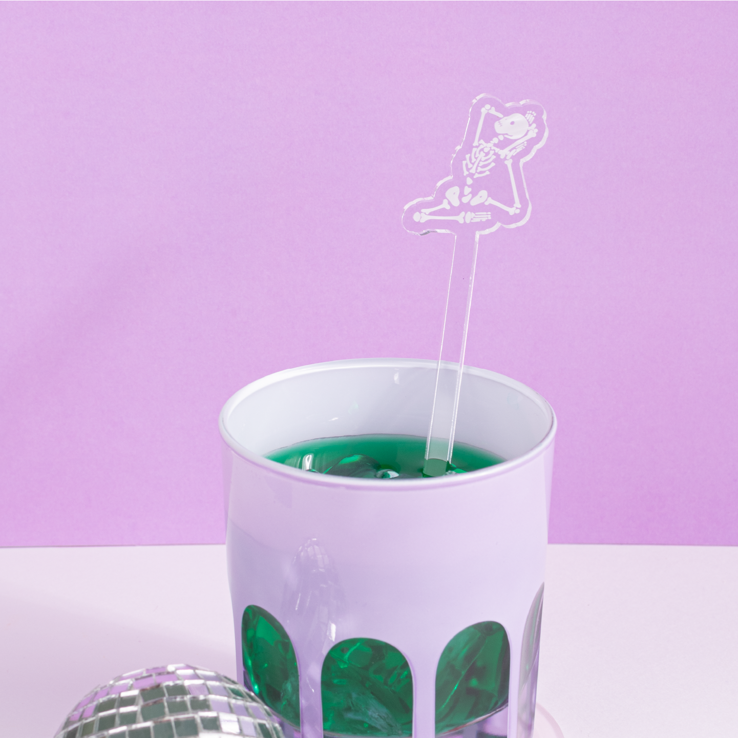 Swag – wholesale Drink stirrer – Yoga Skeleton 3 Acrylic Stir Stick0