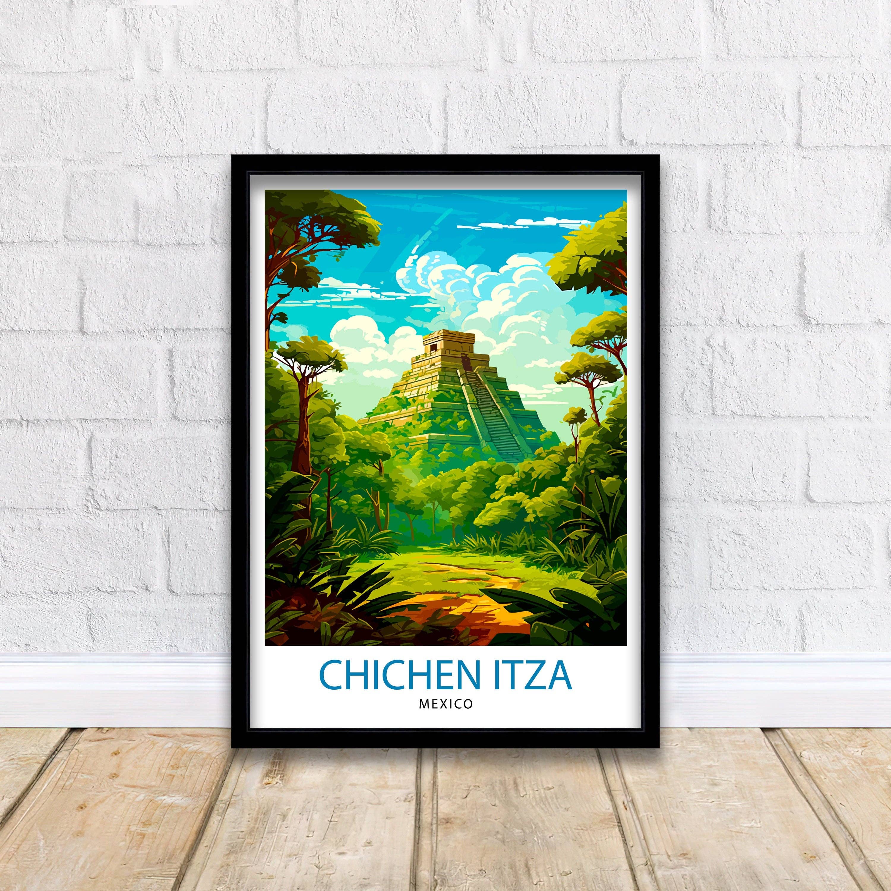 InkNPrintz – wholesale Poster – Chichen Itza Mexico Travel Poster Chichen Itza4