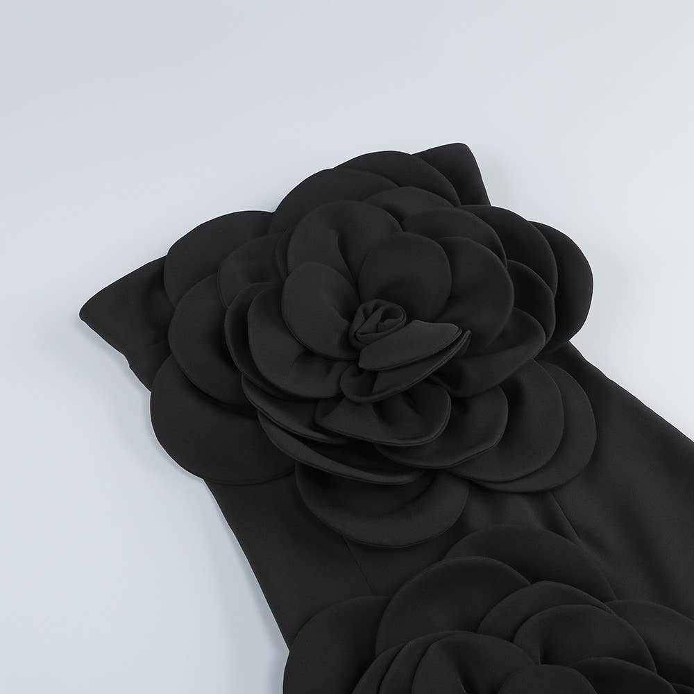 Productseeker - Wholesale Dress - Women's - DR0127 Red 3D Flower Tube Dress - Bold Elegance10