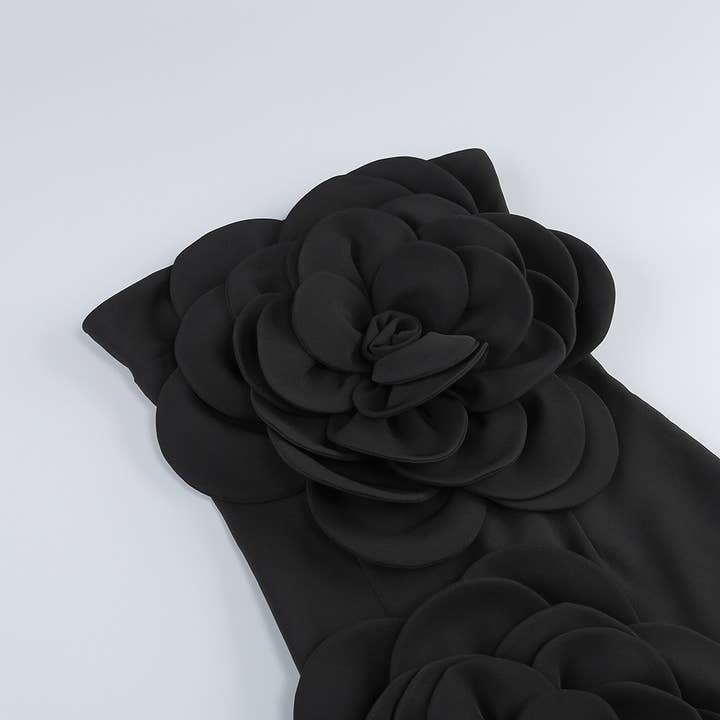 Productseeker - Wholesale Dress - Women's - DR0127 Red 3D Flower Tube Dress - Bold Elegance10