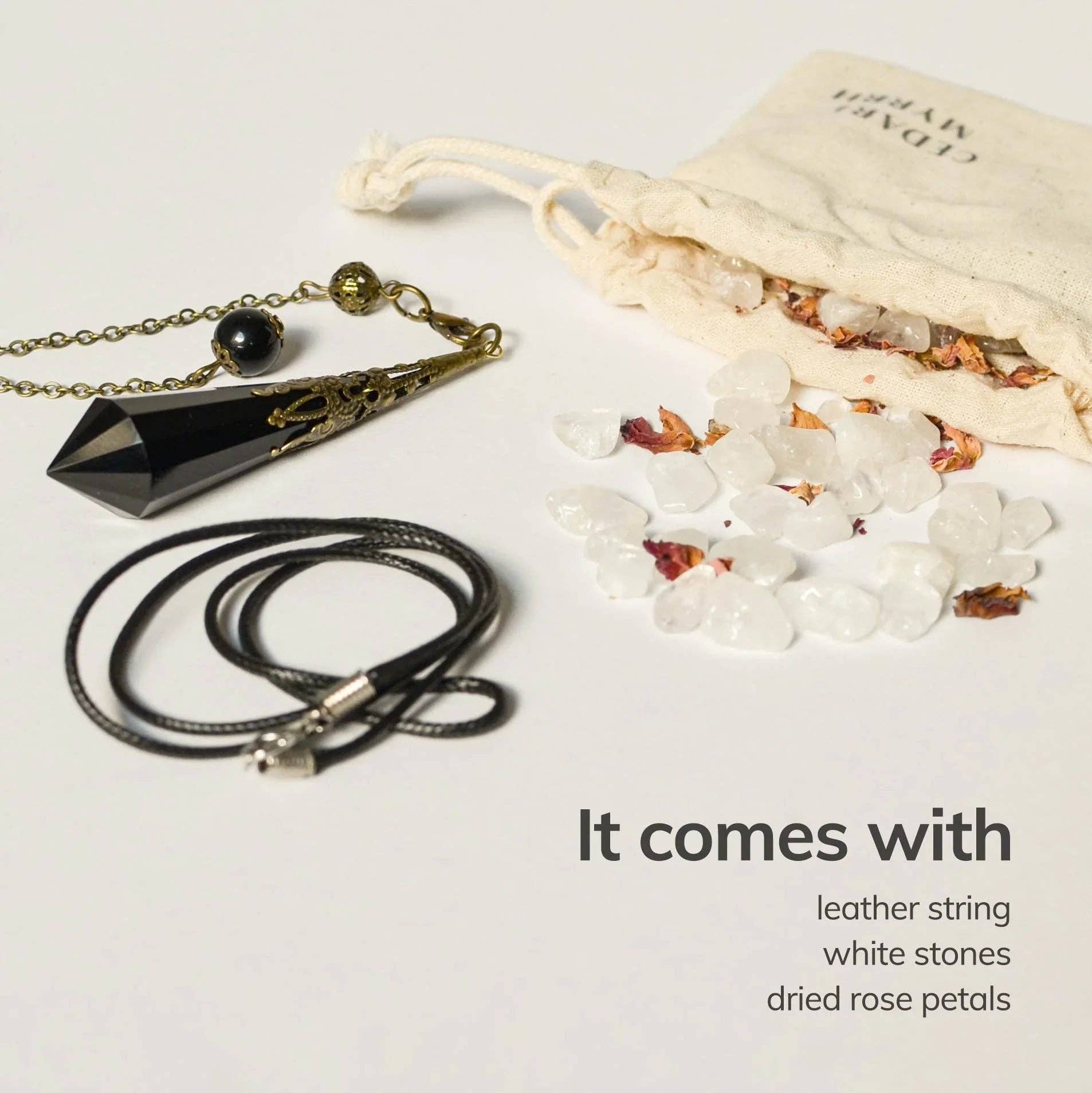 Cedar and Myrrh - Wholesale Meditation Supplies - Natural Obsidian Crystal Divination Pendulum3