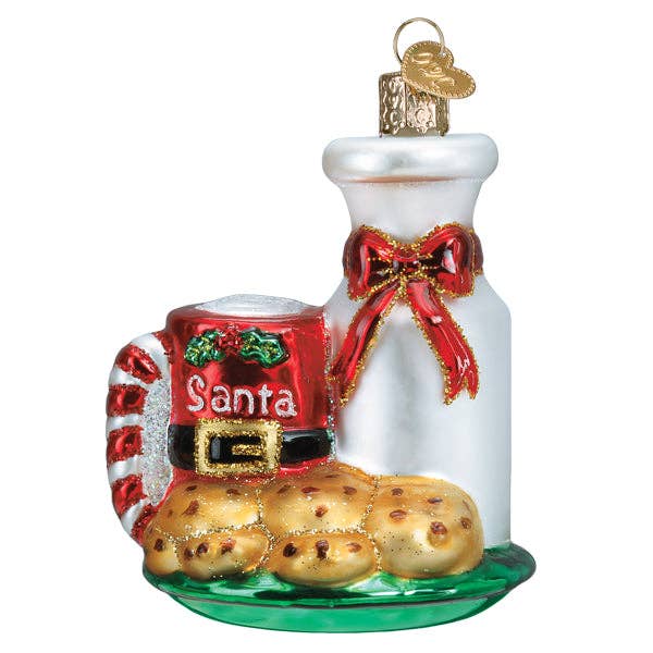 Old World Christmas - Wholesale Ornament - Santa's Milk & Cookies Ornament1