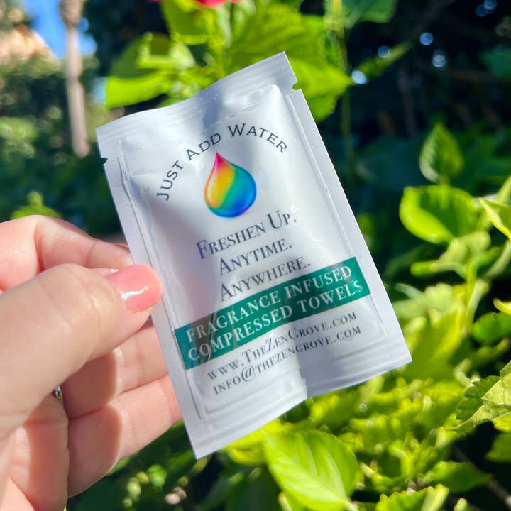 The Zen Grove Inc - Wholesale Face & body wipes - Norwegian Flowers Compressed Towels0