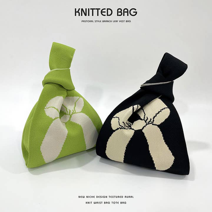 ACCITY - Wholesale Tote Bag - Women's - WOMEN SIMPLE BOW KNITTED HANDBAG_CWAB1544