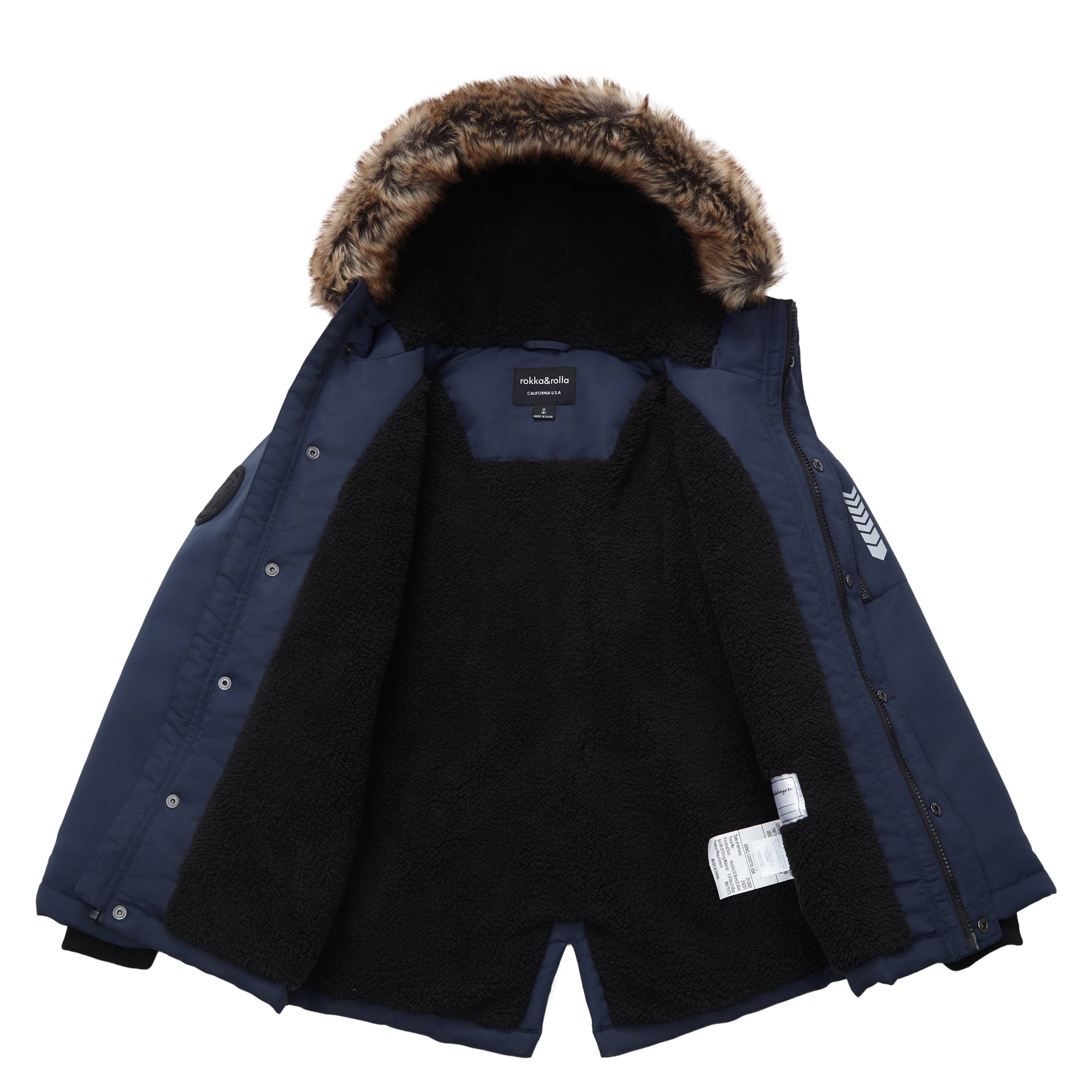 Rokka & Rolla - Wholesale Parka - Kids - Boys' Winter Coat with Faux Fur Hood Parka Jacket7