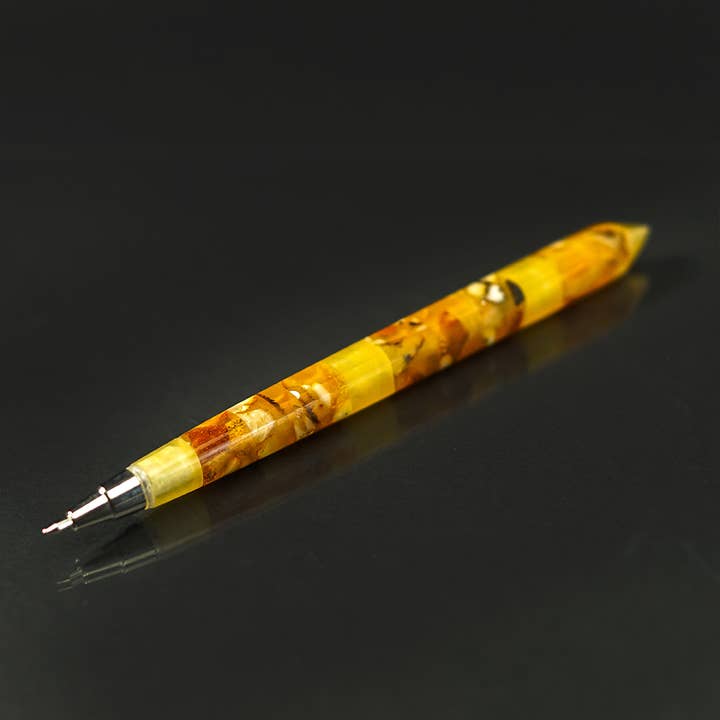 USA KIZIMA HANDMADE Pen From Natural Baltic Amber - Gift for Father's Day for wholesale by KIZIMA