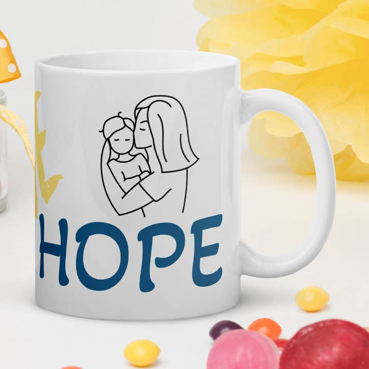 Vit blank mugg - TRO - HOPP - KÄRLEK för wholesale av Grow Your Faith