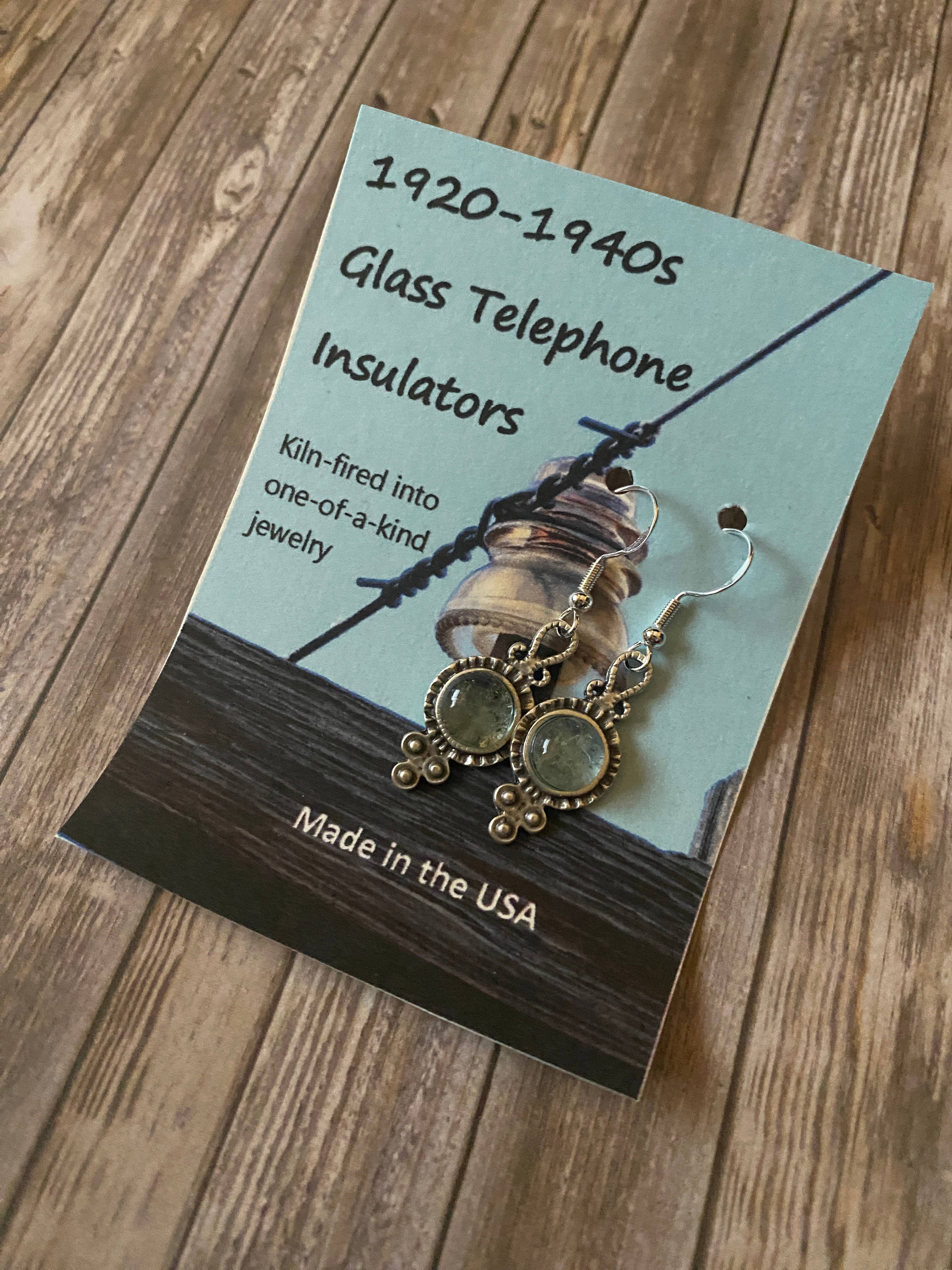 Peppermint Charms - Wholesale Dangle Earrings - Telephone Insulator Antique dangle earrings sterling silver0