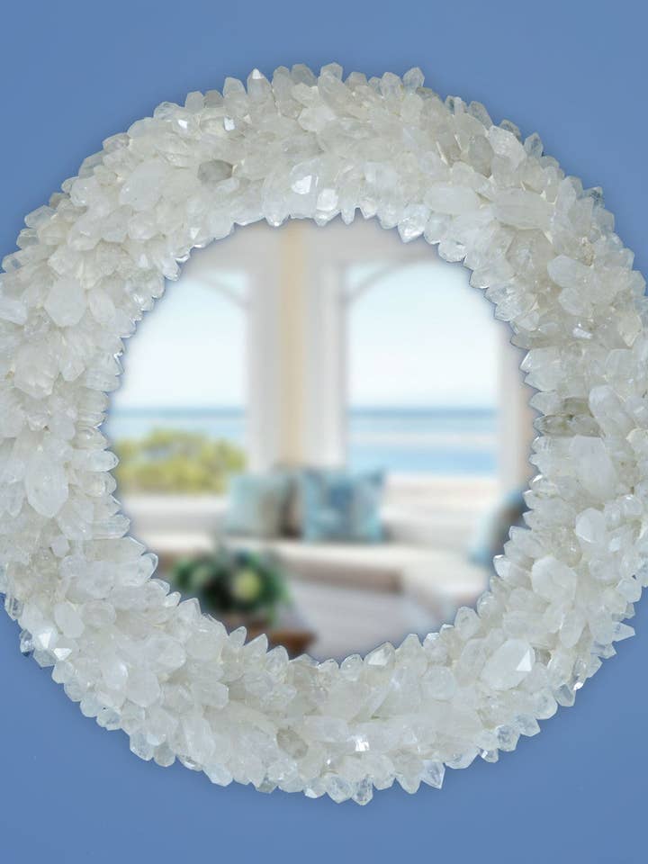Quartz Point Round Mirror for wholesale by Nate Ricketts Design