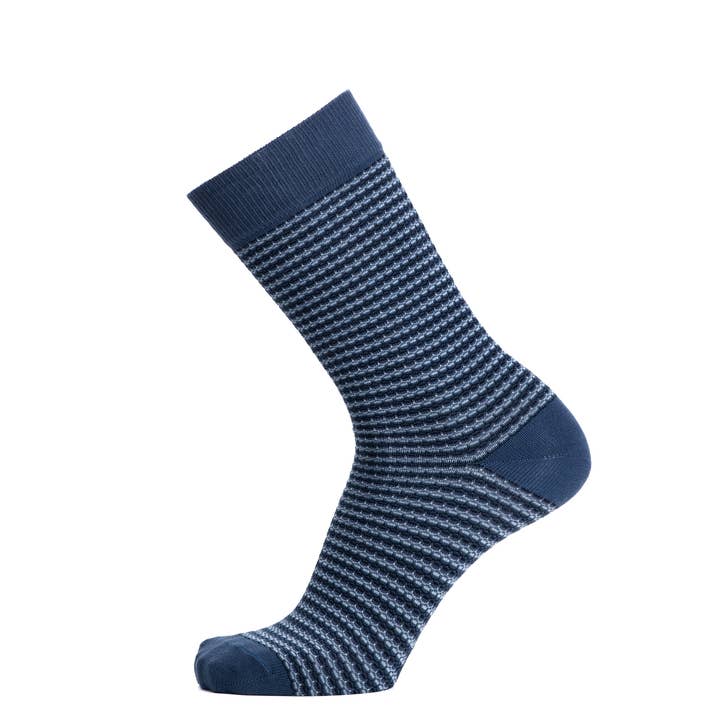 Fantasie-Maschen - Herrensocken - blaue Baumwolle für den Großhandel von Maison Broussaud