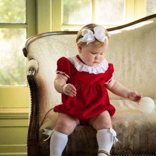 Rode corduroy-bubbel voor babymeisjes voor kerstmeisjes voor wholesale door Marco and Lizzy