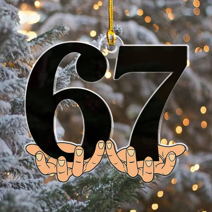 Embrova – Großhandel Verzierung – Benutzerdefinierter Name Virale 67 Acrylornament, Sechs Sieben Ornament3