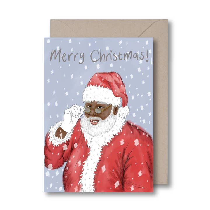 Black Santa Card for wholesale by KitsCH Noir