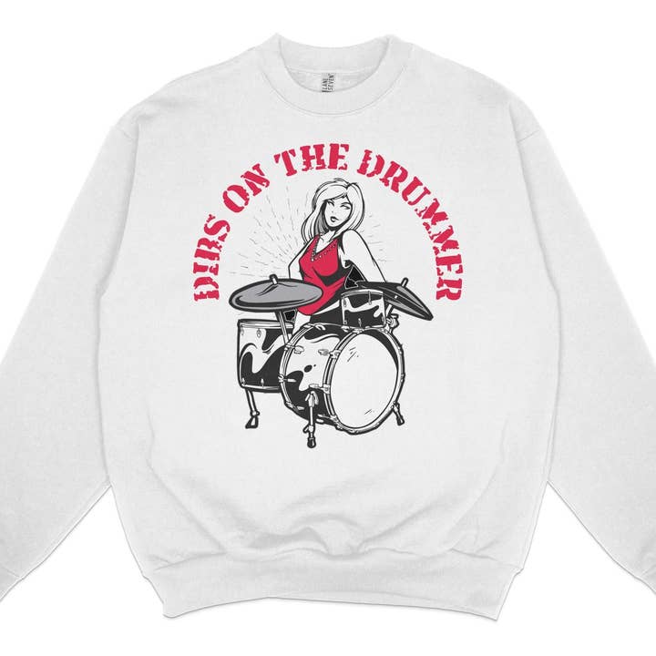 FreakyTeeFactory – Großhandel T-Shirt mit Siebdruck – Damen – Schlagzeuger-T-Shirt, Damen-Rockband-T-Shirt, Hemd für weibliche Schlagzeuger, lässiges Schlagzeug-Grafiktop, Geschenk für Musikliebhaber2