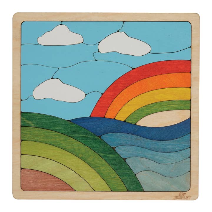 Rainbow Puzzle for Kids | 26 Pieces Wooden Jigsaw Puzzle for wholesale by Be Genio