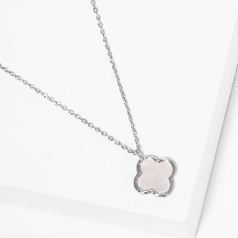 Fashion City – Engroshandel Halskæde med vedhæng – Halskæde med guldbelagt farvet kløvervedhæng5