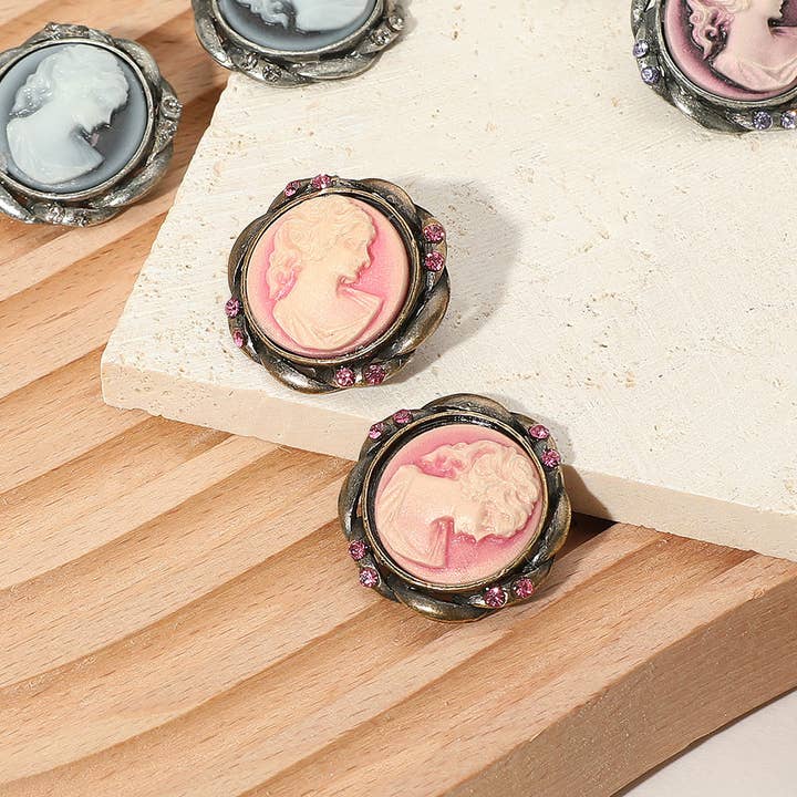 Sensibling Corp. - Wholesale Stud/Post Earrings - Vintage Cameo Stud Earrings13