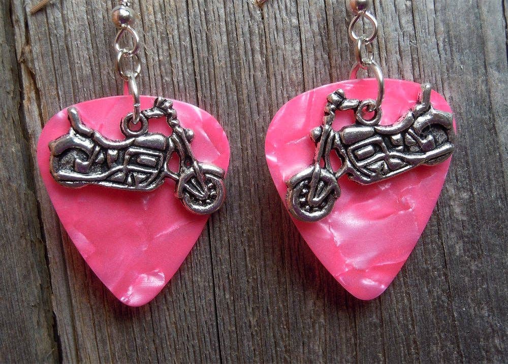 Simply Raevyn - Wholesale Dangle Earrings - Motorcycle Charm Guitar Pick Earrings44