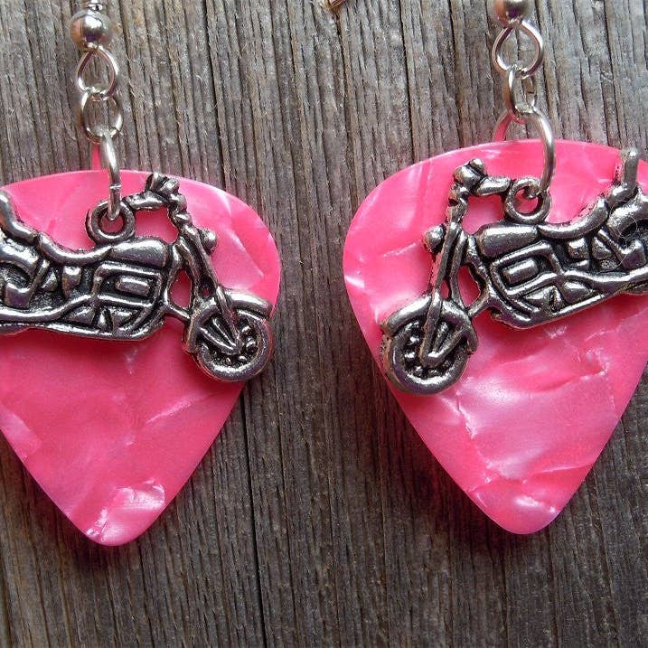 Simply Raevyn - Wholesale Dangle Earrings - Motorcycle Charm Guitar Pick Earrings44