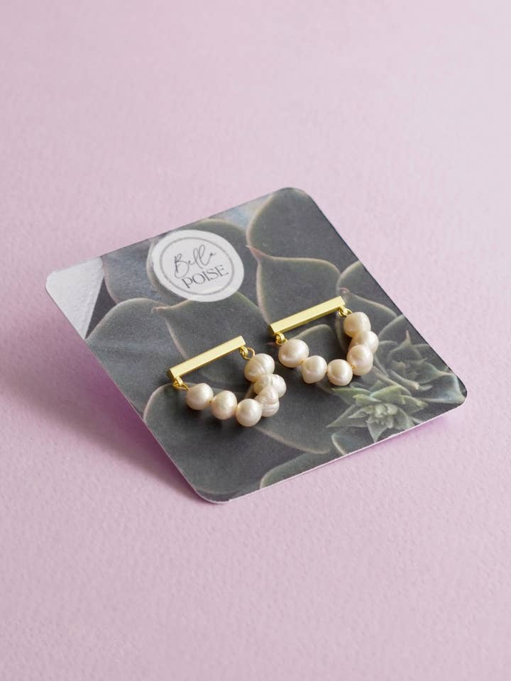 Brincos de borla de pérola de água doce por atacado de Bella Poise