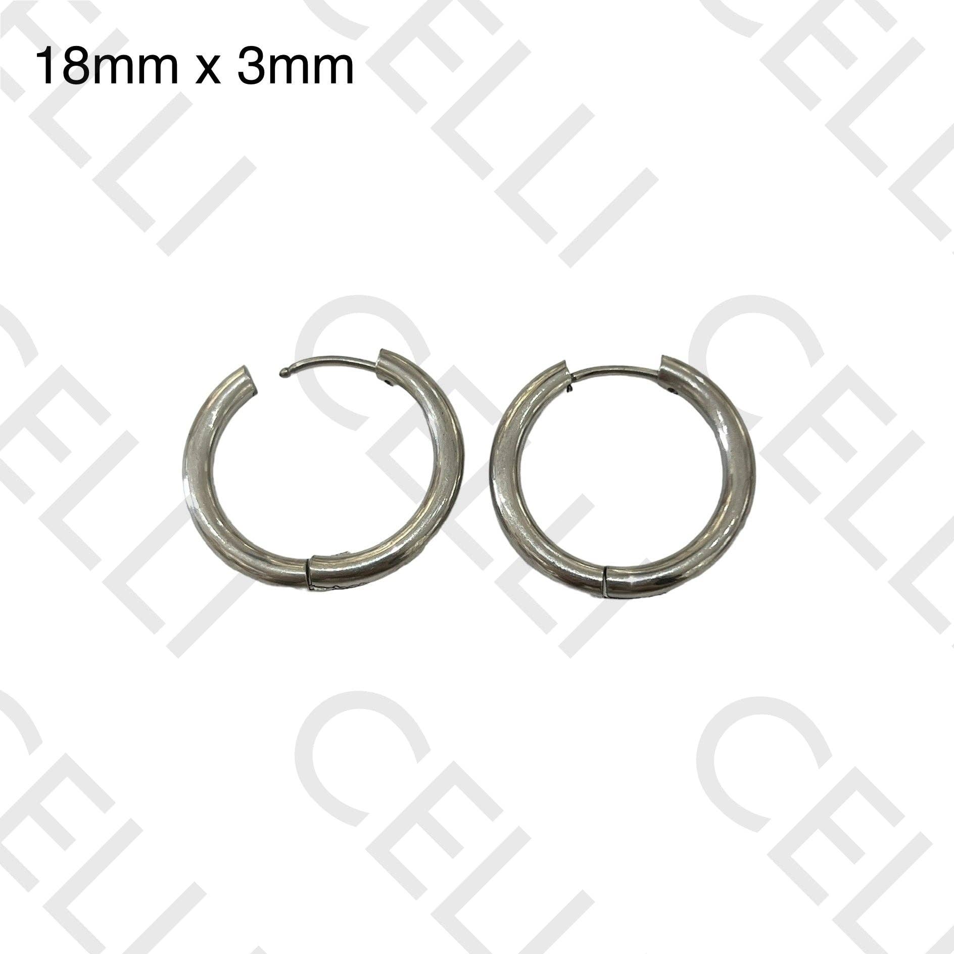 Celli Biju - Wholesale Hoop Earrings - Steel Hoop Earrings - simple 3mm11