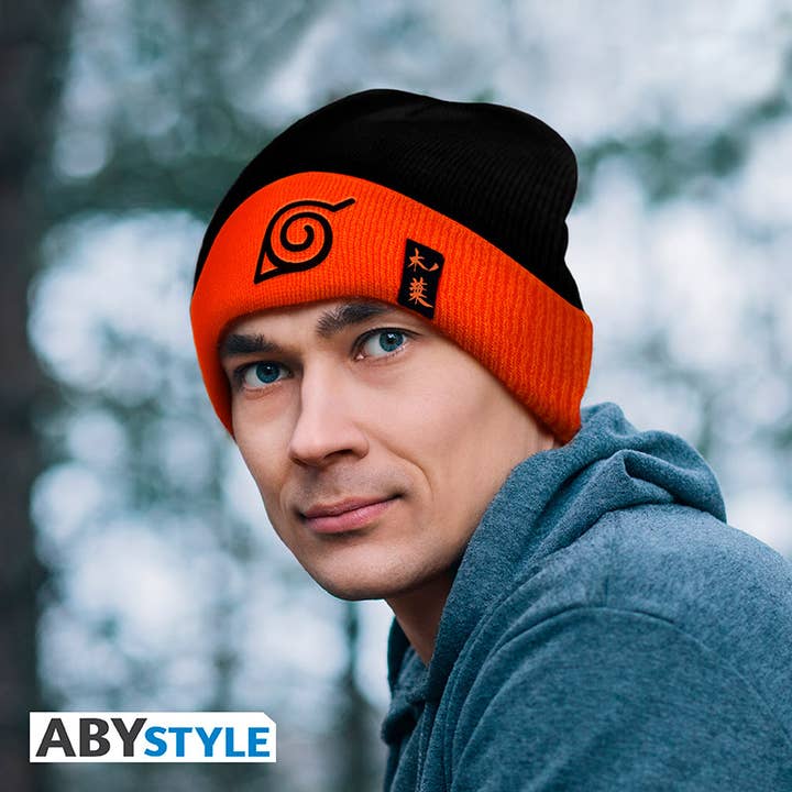 ABYstyle - Wholesale Beanie - Unisex - Naruto Shippuden Konoha Beanie One Size Black & Orange
