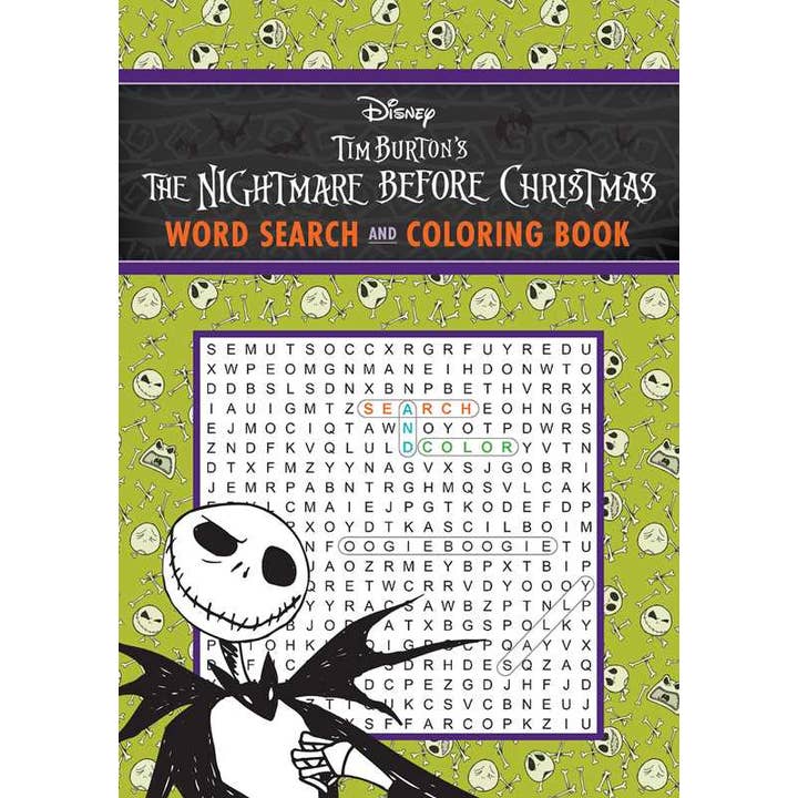 Simon & Schuster - Wholesale Coloring Book - Adult - Disney Tim Burton's The Nightmare Before Christmas Word Search and Coloring Book by Editors of Thunder Bay Press