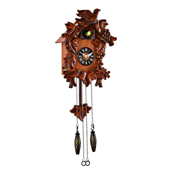 WIDDOP and Co. US - Wholesale Wall Clock - Qtz Cuckoo Clock - Bird on Top Wooden Case - Small